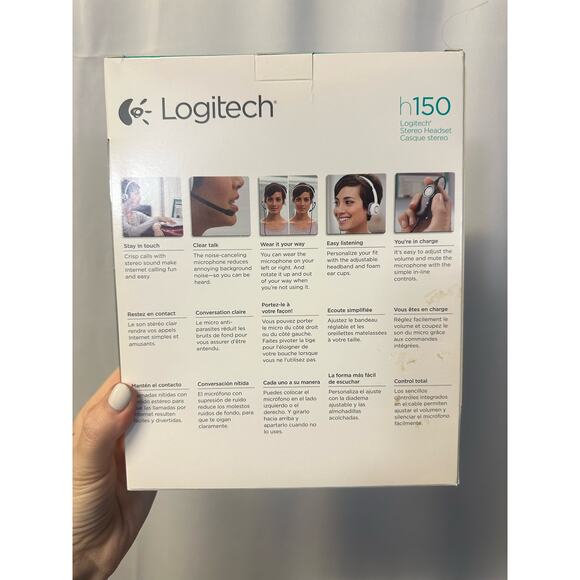 Logitech Stereo Headset h150 Headphones 3.5mm Analog White + Black NEW - Picture 5 of 5